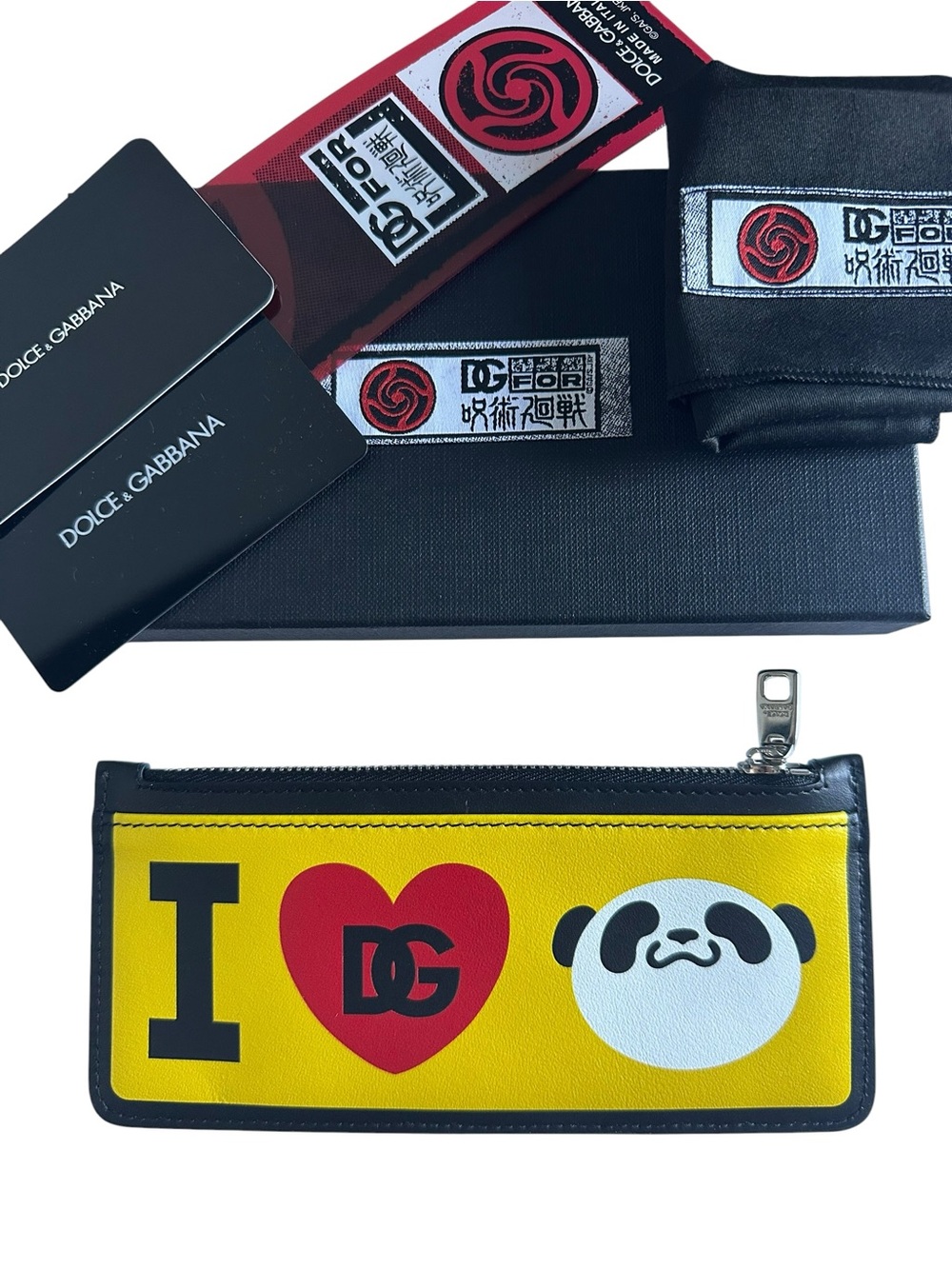 Dolce & Gabbana Jujutsu Kaisen Panda Leather Fragment Case Card Holder Wallet